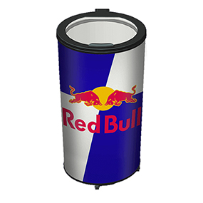 Small Red Bull Cooler Mini Fridge on Rolling Wheels manufacturer factory China